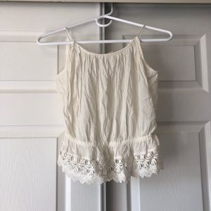 Sun & Shadow Cream Embroidered Tank